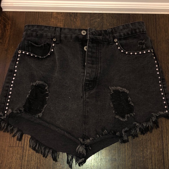 Forever 21 Mini Black Jean skirt - Picture 2 of 3